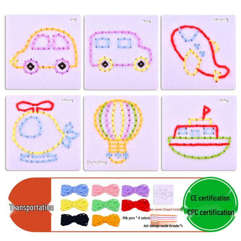 Montessori DIY Threading Toy Kit: Kindergarten Non-Woven Fabric Sewing Set