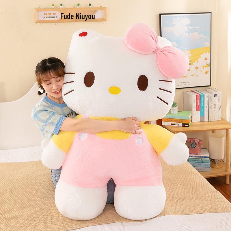 Large KT Cat Plush Toy - Cute Cat Doll Cushion Gift for Girls' Birthdays