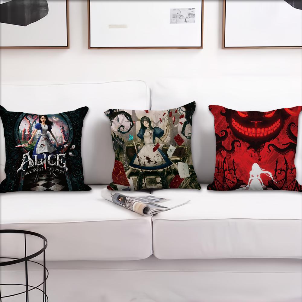 Movie A-Alice Madness Returns Cushion Cover Pillow Case Pillowcase Soft Skin Friendly & Comfortable with a Hidden Zipper