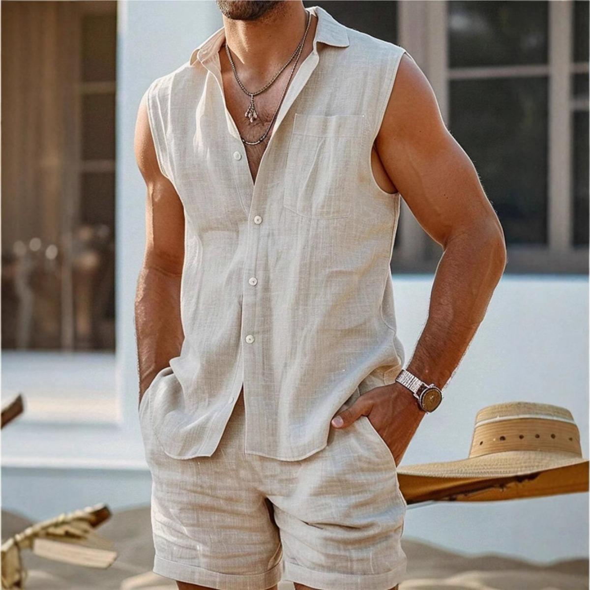 

Модный мужской повседневный кардиган с лацканами, жилет, шорты, мужской тонкий костюм 2XL абрикосовый