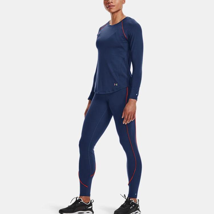 Under Armour Mesh Training Long Sleeve Raglan T-Shirt Women tops Blue 1368367-404