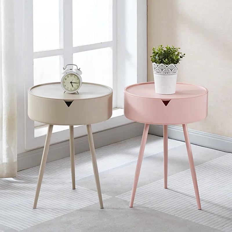 Bedside Table Personalized Creative Fashionable Small Coffee Table Cute Artistic Living Room Bedroom Plastic Thickened Bedside Table YLE225