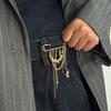 New Multi-Functional Chain Tassel Brooches Handmade Detachable Beaded Chain Pin Adjustable Clothes Accessory Women