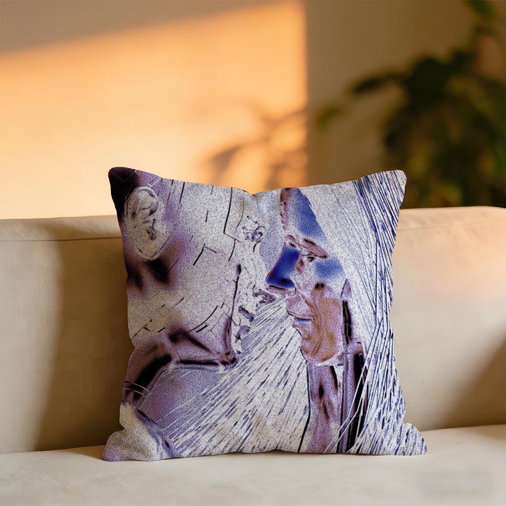 Retrofuturistic Visual Art Cushion Cover Cozy Velvet Throw PillowSoft Warm Cushion For Sofa Bed