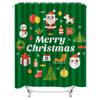 TU Christmas Shower Curtain Merry Christmas Holiday Decor Festive Xmas Bathroom Decor Waterproof Holiday Shower Curtain Set