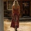 Dam Boho Paisley-mönstrad Cami Miniklänning V-ringad Ärmlös Sommar Strand Solklänning