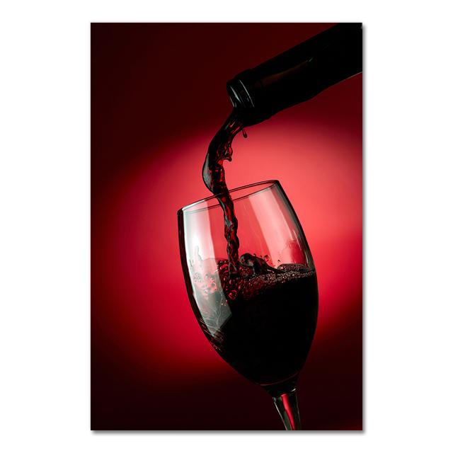 Red Wine Glass Oil Painting Prints Poster Modern Canvas Art Bar Restaurant Kitchen Wall Decoration Dinning Living Room Decor No Frame