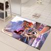 Cartoon Animal City Quick-Dry Non-Slip Bathroom Mat - Stain-Resistant & Water-Absorbent.