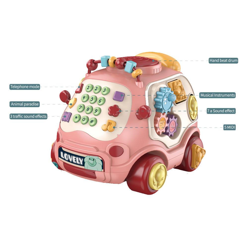 

Детская Ранняя Развивающая Многофункциональная Музыкальная Тележка Детские Игрушки Ручной Барабан Детская Головоломка Телефон Самокат