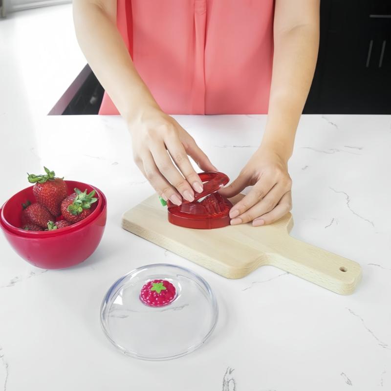 Fatiador de Morango Aço Inoxidável Lâmina Afiada Cortador Ferramenta Pequena Para Decorar Copos de Sobremesa Suportes de Bolo Decoração de Pão Caseiro