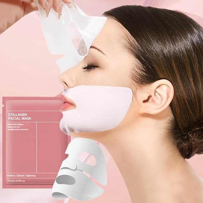 1/3/5pcs Collagen Face Mask, Deeply Moisturizes The Skin, Makes The Face More Moist, Soft, Bright, Rich In Collagen, Firm Skin