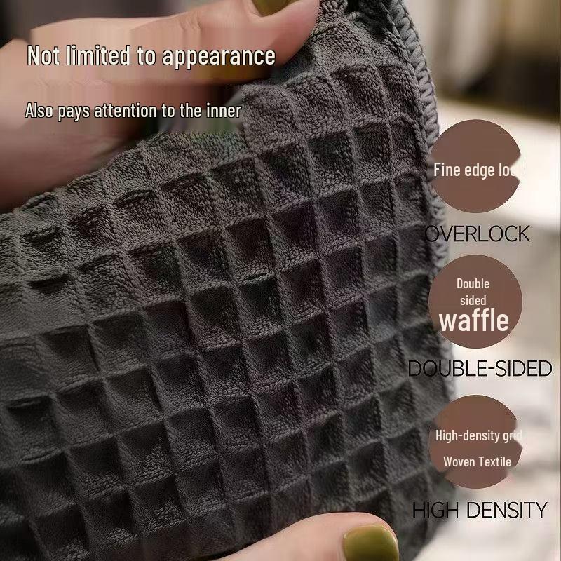 Waffle Pattern Multi-Purpose Cleaning Cloth for Kitchen, Bar, and Dishwashing - Thick Scouring Pad