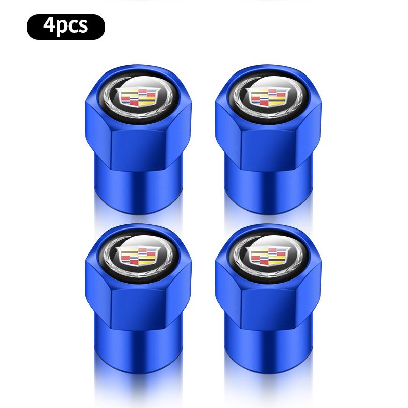 4PCS Car Wheel Tire Valve Caps Tyre Rim Stem Covers For Cadillac Escalade Deville DTS ATS BLS CT4 CT6 CTS EXT SLR SRX XLR XT4