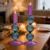 Creative Colored Glass Candle Holders Long Pole Candlesticks for Home Decoration Wedding Table Centerpieces Ornaments