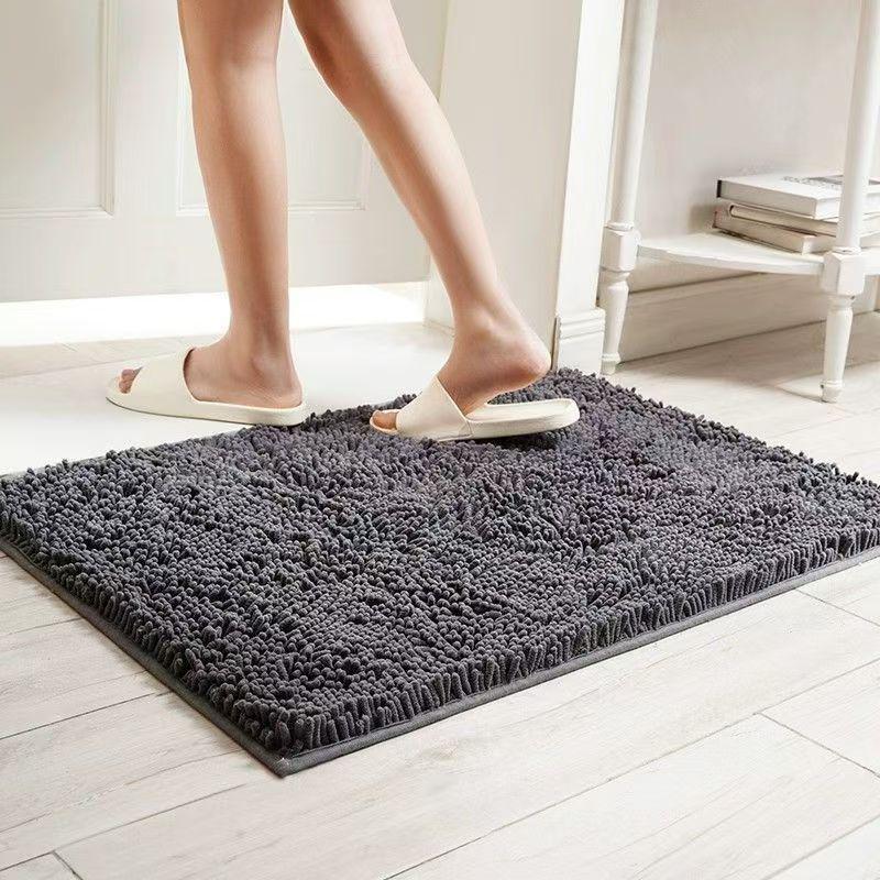 Chenille Anti-slip Bathroom Door Mat - Entry Floor Mat Carpet