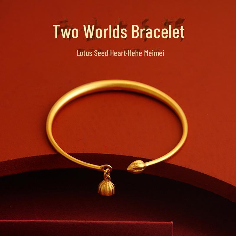 Ladies' High-End Four-Leaf Clover Gold-Tone Bracelet