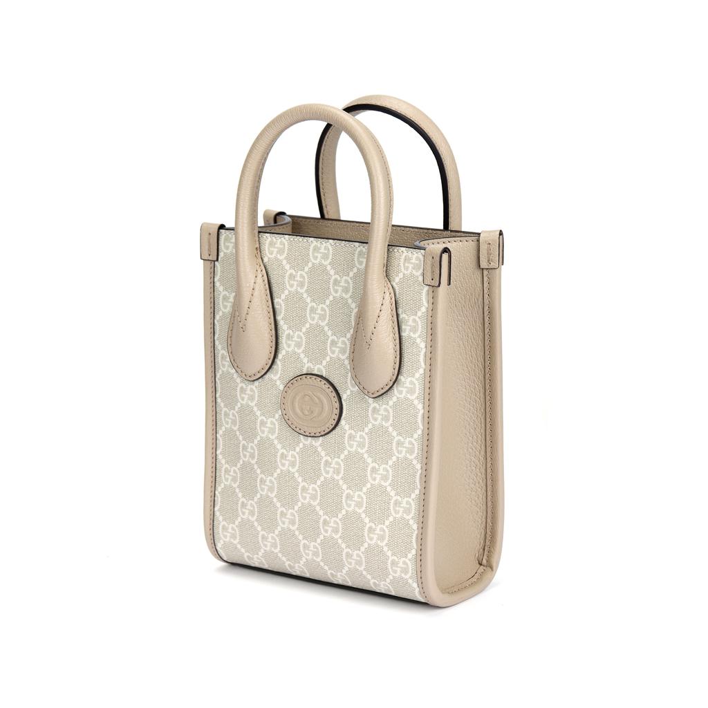 Gucci Vintage Logo Detachable Shoulder Strap Canvas And Leather Tote Bag Unisex Tote Bag White Beige 671623-UULBT-9683