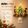 Indoor Holiday Lighting Christmas Santa Elf Decorative Plug-in Night Light, Resin Tree Wall Festive Room Decoration Nightlight, Vintage Xmas Ornament
