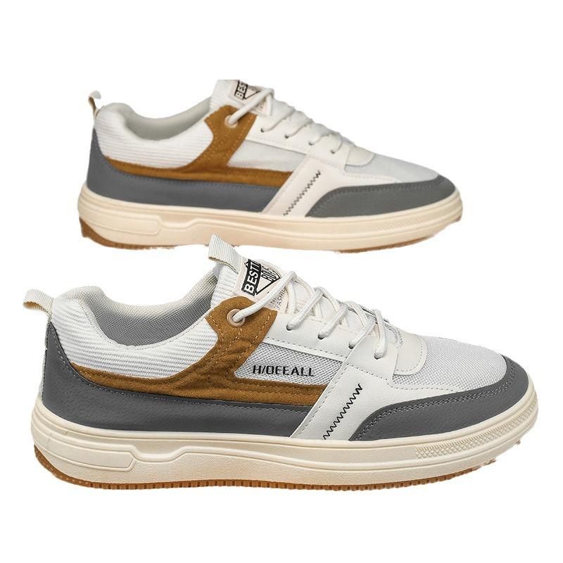 Men's Shoes Spring New Breathable Hong Kong Style Versatile Dirt-resistant Mesh Shoes Trendy Lightweight Soft Sole Sports Casual Shoes