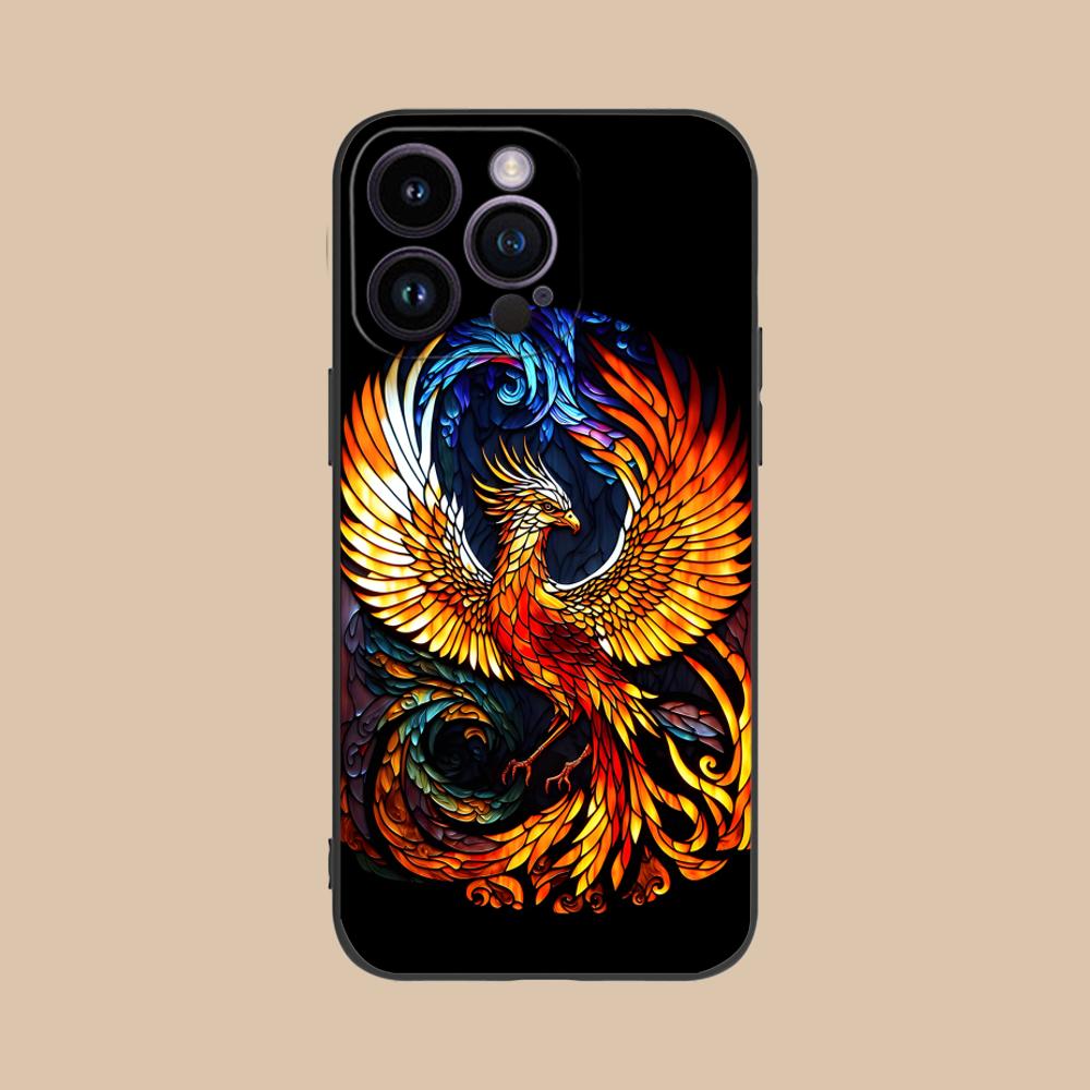 Luxus Phönix Handyhülle für iPhone 17 16 15 14 13 12 11 X XR XS 8 7 Air Pro Max Plus Mini Bunte Hülle Hübsch