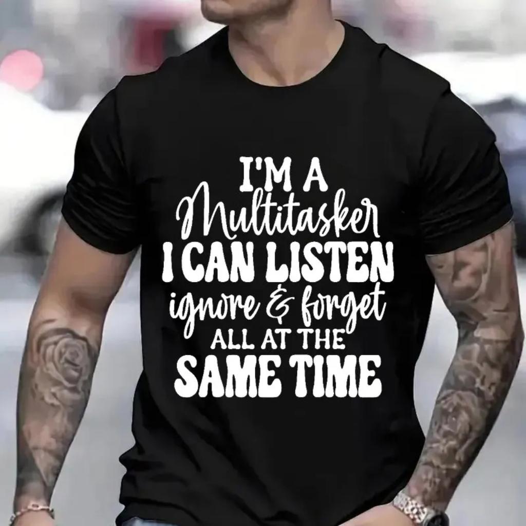2026 New Funny IM A MULTITASKER Print Tshirt Men and Women Humor Vintage Novelty Tshirts Mens Tee