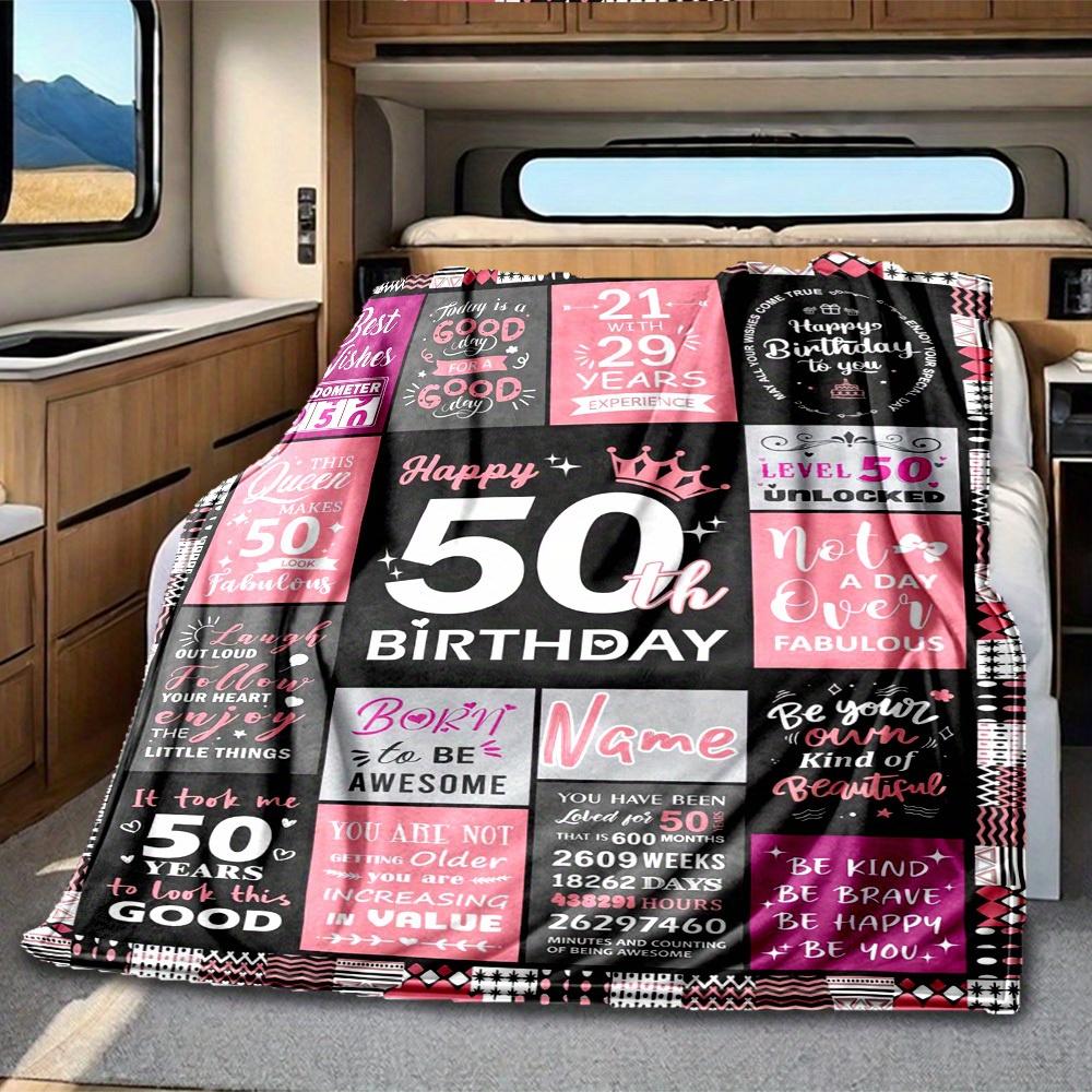 Birthday Gift For Her 50Th Birthday Customize Your Name Rv Blanket Gift Ideas For Women Happy 50Th Birthday Gifts For Mom Wife Sister Best Friend