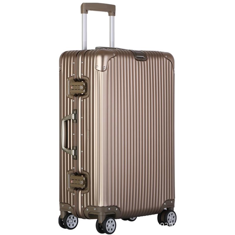 Premium Aluminum-Magnesium Alloy Suitcase with Universal Wheels - Fashionable Hard Shell Luggage for Students