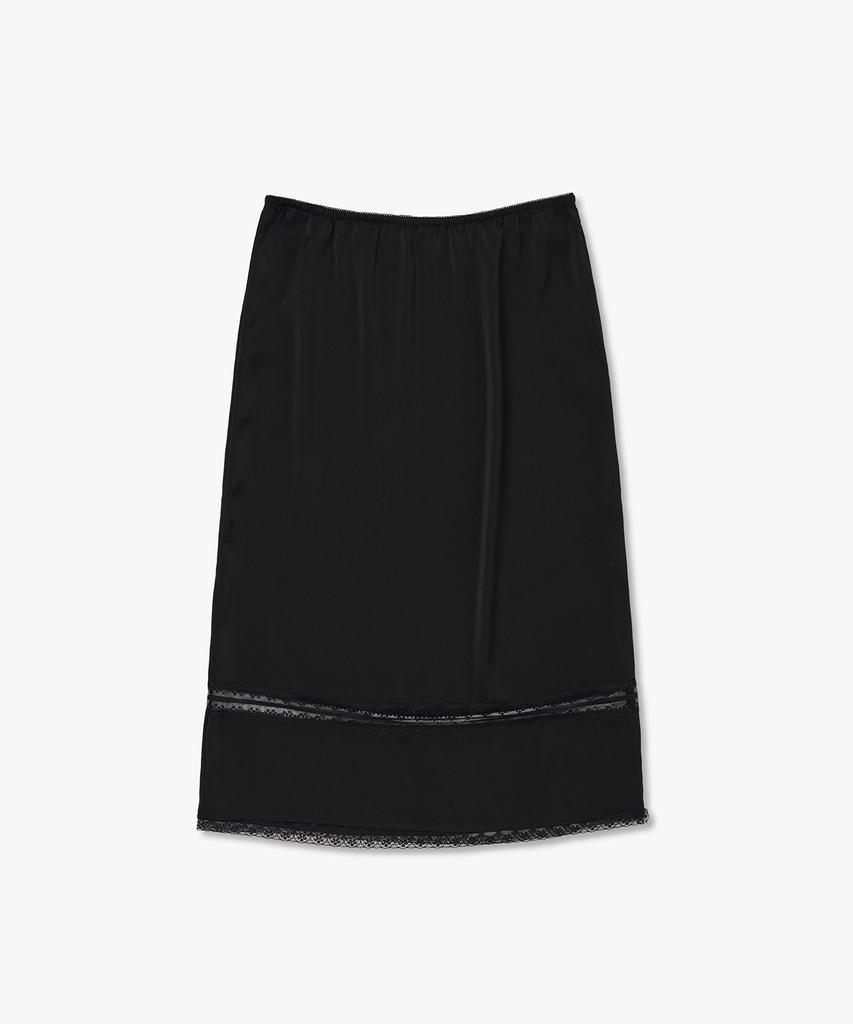 Plack Woman Lace-Point Midi Skirt Black