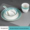 Set di stoviglie smaltate in stile cinese: Set di 4 ciotole, piatti e stoviglie in ceramica per uso in ristoranti e hotel