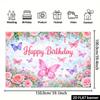 1Pcs Butterfly Pink Roses Birthday Cake Decoration Background Backdrop For Photo Studio Photo Booth Party