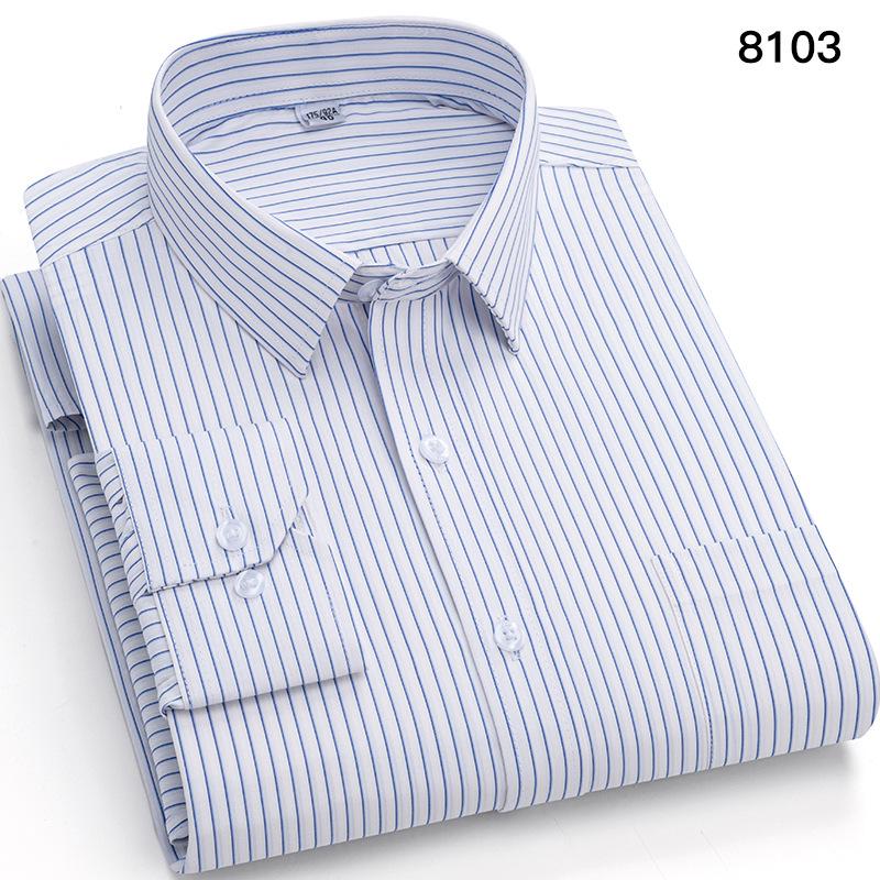 Men's Autumn Striped Business Casual Long-Sleeve Shirt
