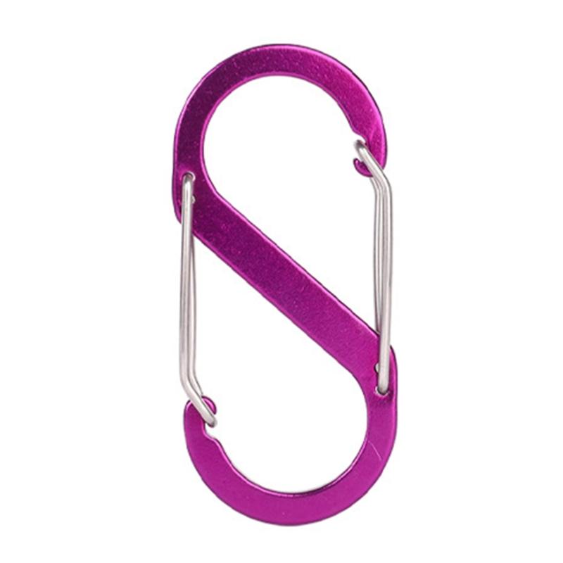 Aluminiumlegierungen S-förmiger Karabiner Doppel-Schnapphaken Karabiner Schlüsselanhänger Kleiner Federclip für Camping Angeln Reisen