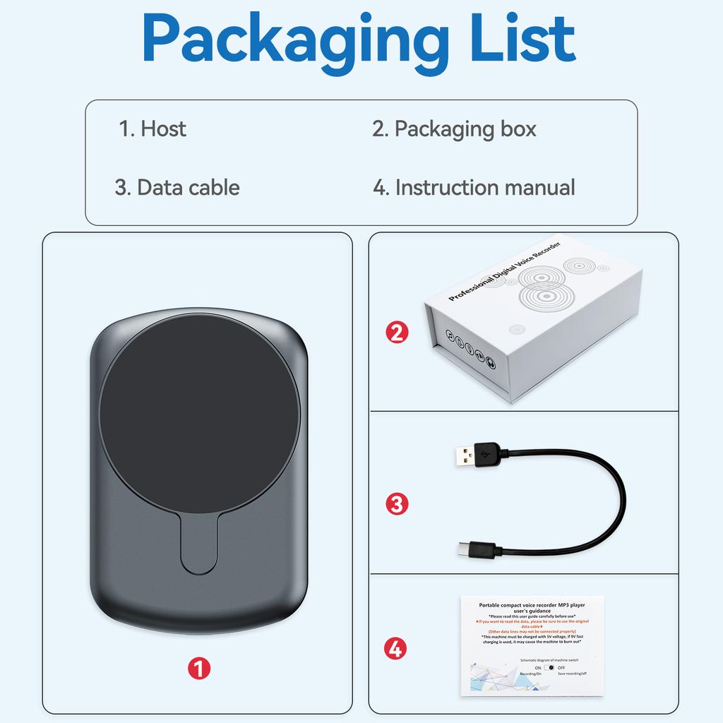 AI Voice Recorder 64GB Audio Recorder App Control Intelligent STT Engine Real Time Transcribe and Translate Summarize