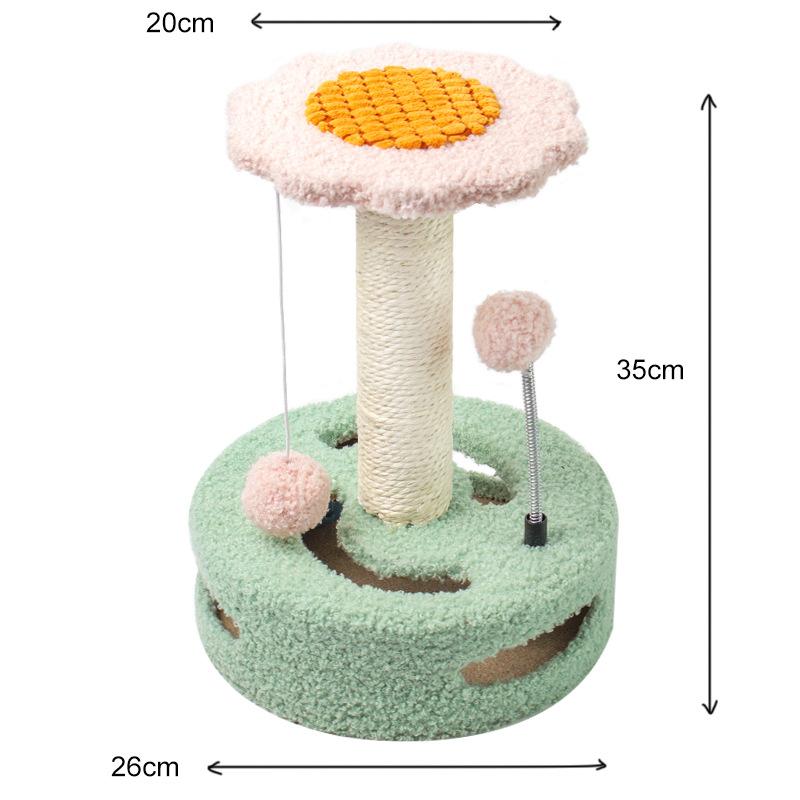 Small Cat Climbing Frame Creative Sunflower Sisal Scratching Post Toy for Kittens