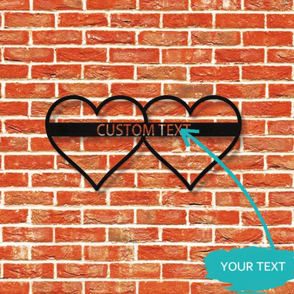 Custom Infinity Heart Metal Sign Personalized Couple Name Wall Decor Engagement Gift Valentine