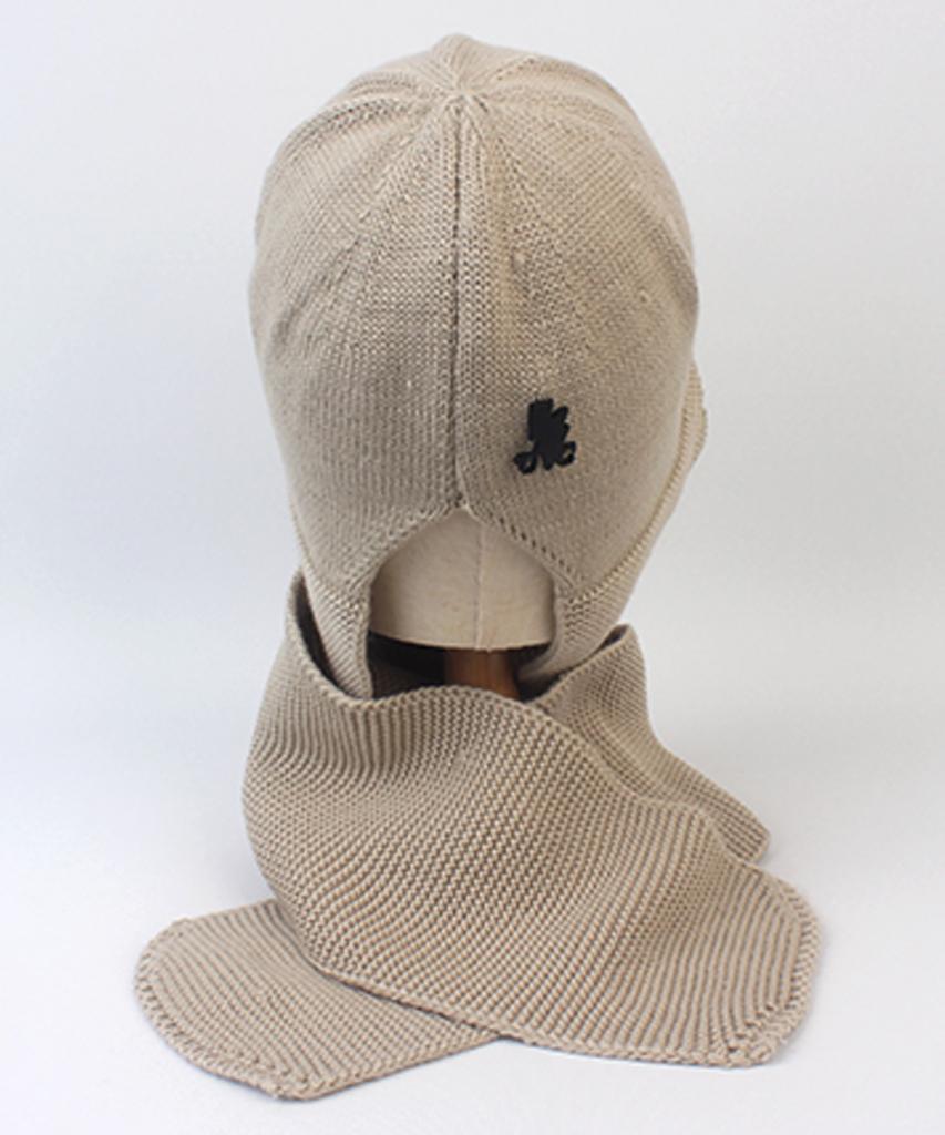 Yunibeosyeolkemiseuteuli Wool Beige Brim Muffler Beanie