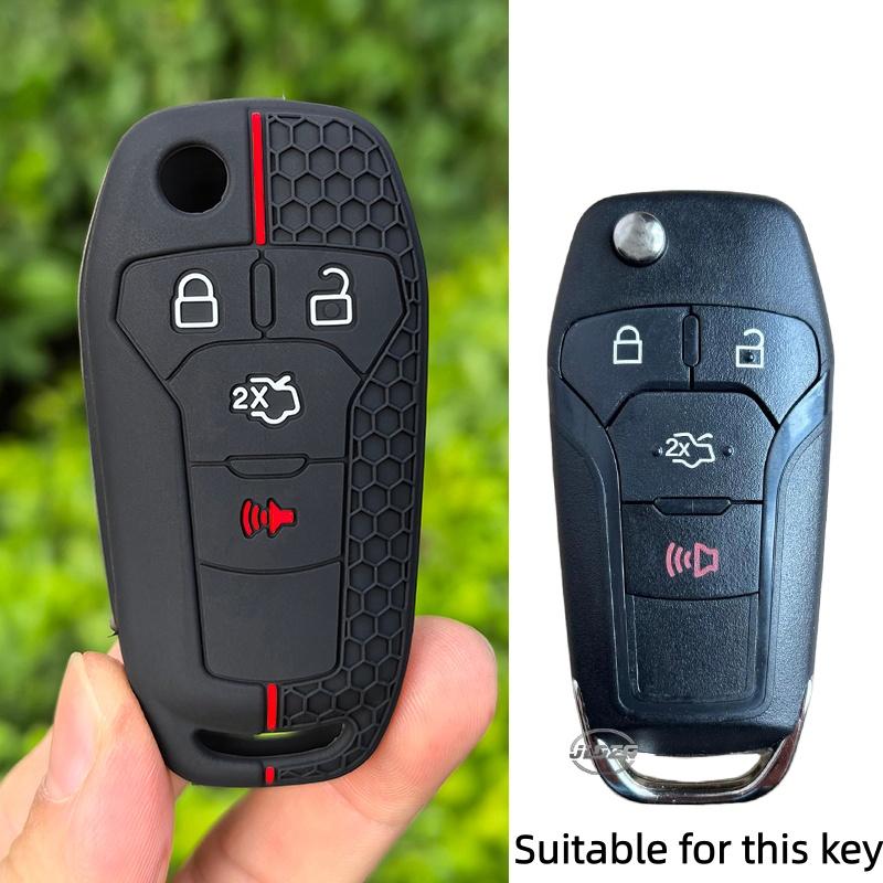 

Silicone Car Key Case 4 Buttons For Ford Fusion F150 F-150 Folding Keychain Remote Control Accessories Cover