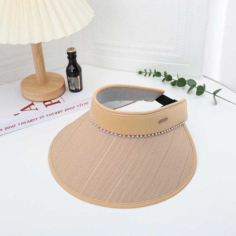Summer sunscreen visor, new hat with enlarged brim, adult empty top hat, face covering and face showing, small summer cool hat for women
