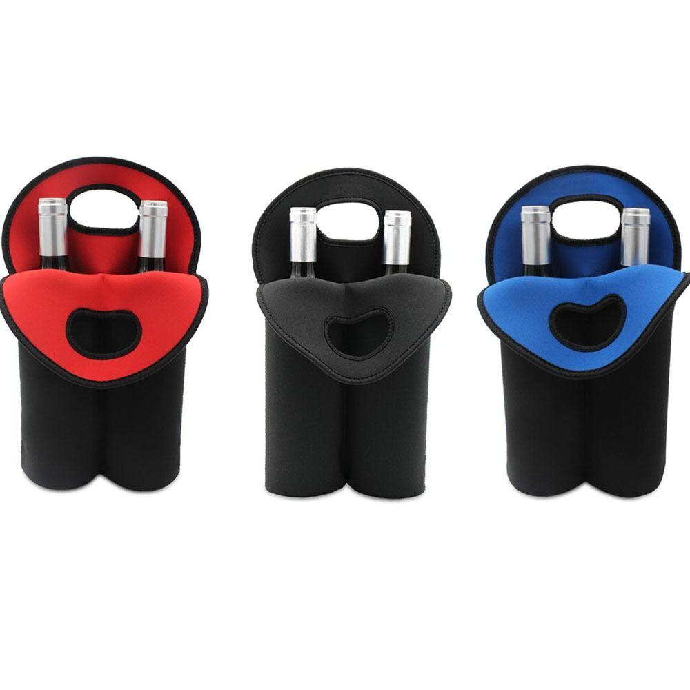 Reusable Wine Travel Carrier With Handle Insulated Wine Bag  Outdoor Camping