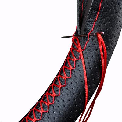 38cm Car Steering Wheel Braid Cover Texture Soft PU Artificial Leather Car Covers With Needles And Thread Auto Car