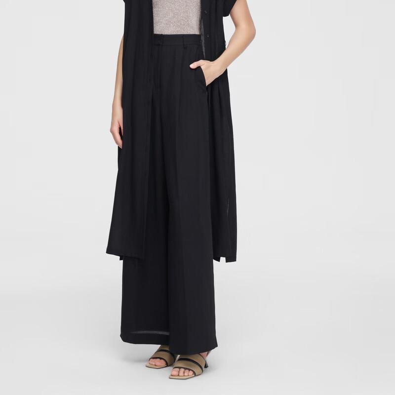ELLASSAY Women s Loose High-Waist Wide-Leg Pants M