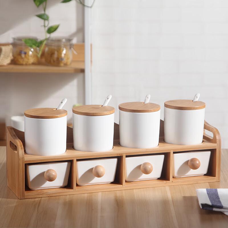 QianXing Ceramic Condiment Jar & Oil Bottle Set