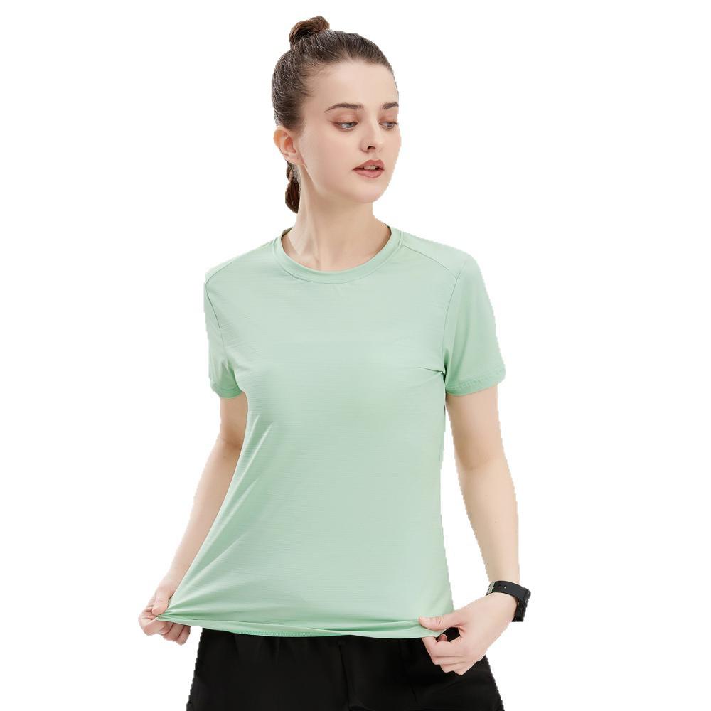 Women's Lightweight Quick-Dry Casual Sports T-shirt - Round Neck, Breathable, Comfortable, Short Sleeve, Customizable.