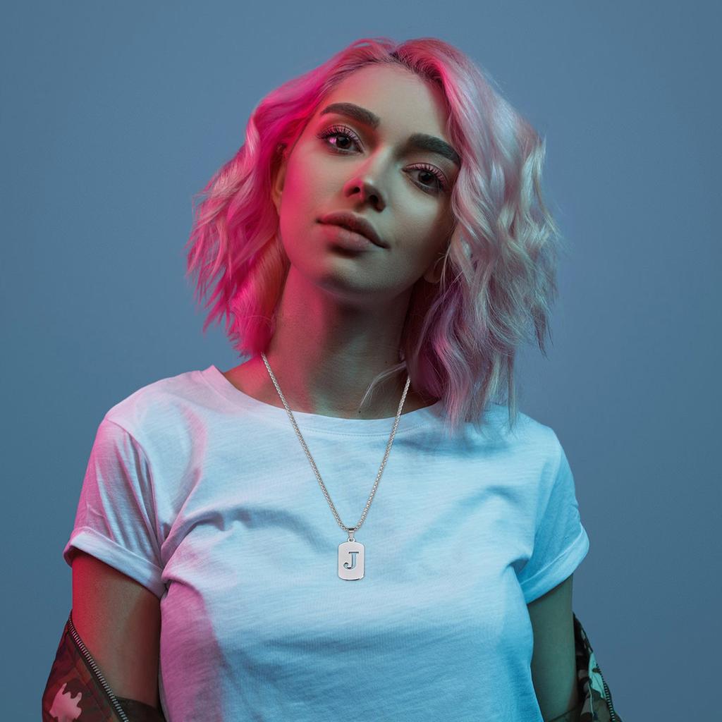 26 English Hollow Titanium Steel Non-fading Jewelry Necklace High-grade  And Winter Sweater Chain