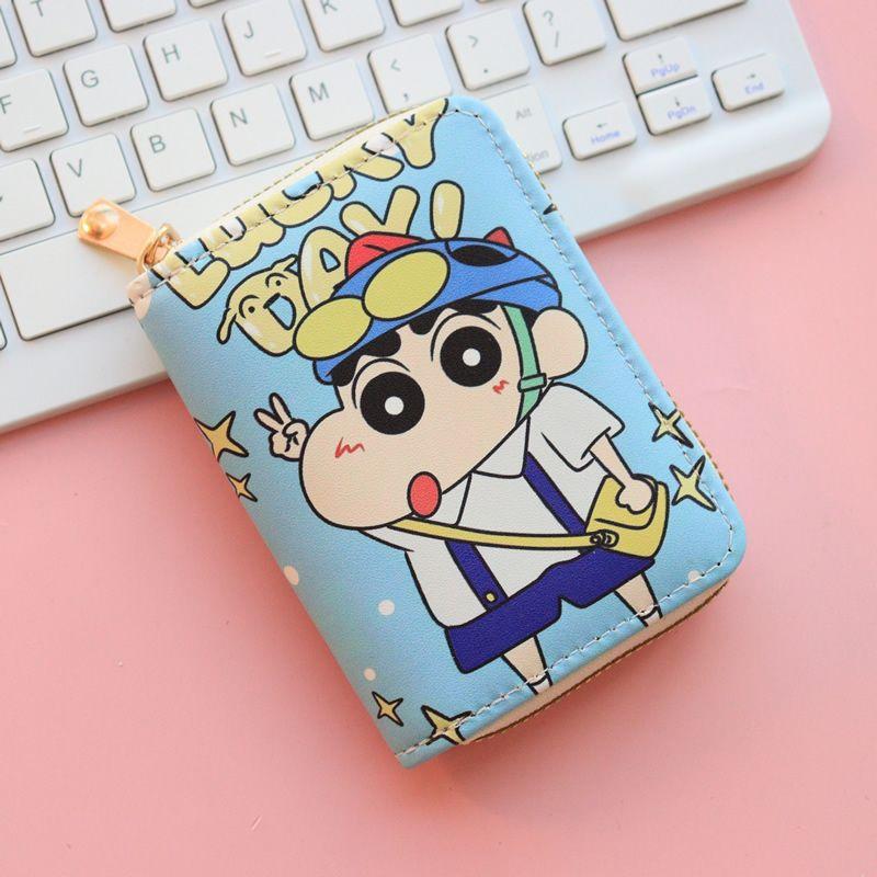 

Crayon Shin-Chan Wallet Money Purse Cash Coins Bank Piggy Bank Cute Storage Pouch with Zipper Handheld Portable Bag