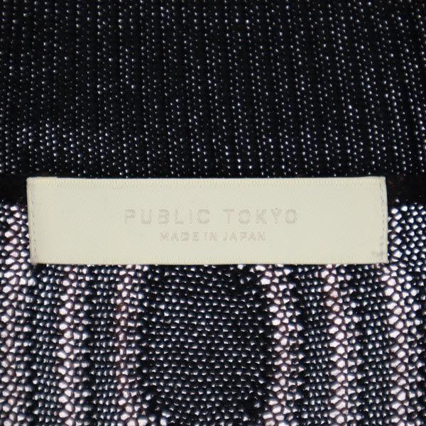 PUBLIC TOKYO Overall Handle Long Sleeve Wool Blend Knit Long Dress Women Used