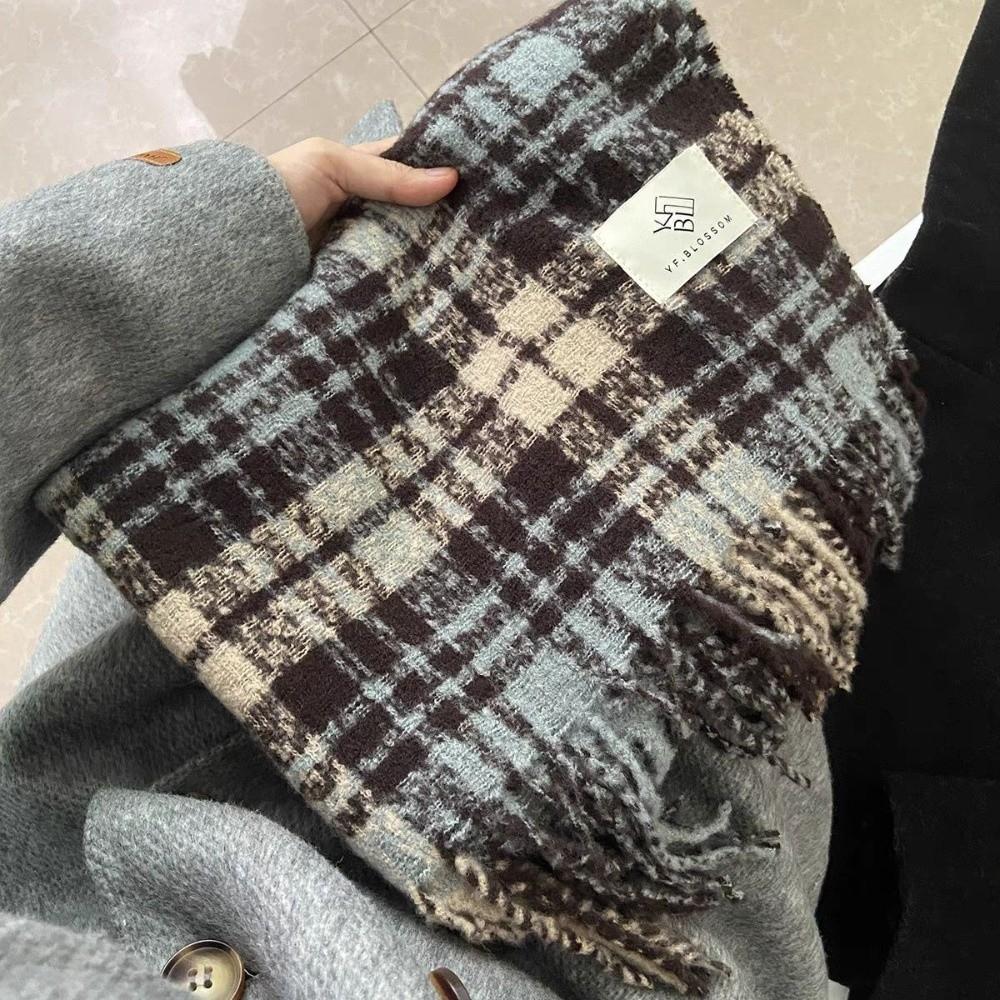 Soft Winter Scarf Thickened Neck Warmer Casual Shawl Wrap for Women