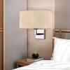 LED Bedside Wall Lamp with Switch - Simple, Creative Fabric Design for Hotel Guest Rooms and Bedrooms