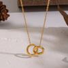 Yori Simple Interlocking Geometric Necklace 18K Golden Plated Stainless Steel Spring Summer Jewelry Waterproof