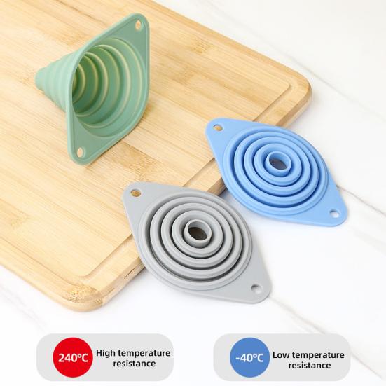 Silicone Telescopic Funnel Heat Resistant Collapsible Funnel Portable Small Cooking Funnels
